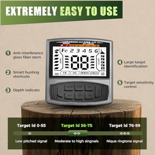 12" Waterproof Metal Detector with LCD Display J1867