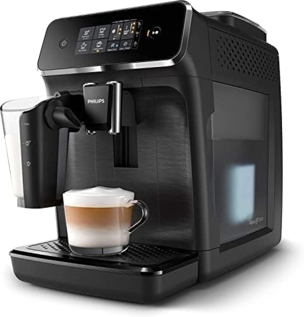 Black Fully Automatic Espresso Machine with LatteGo Milk Frother and Ceramic Grinder P97291