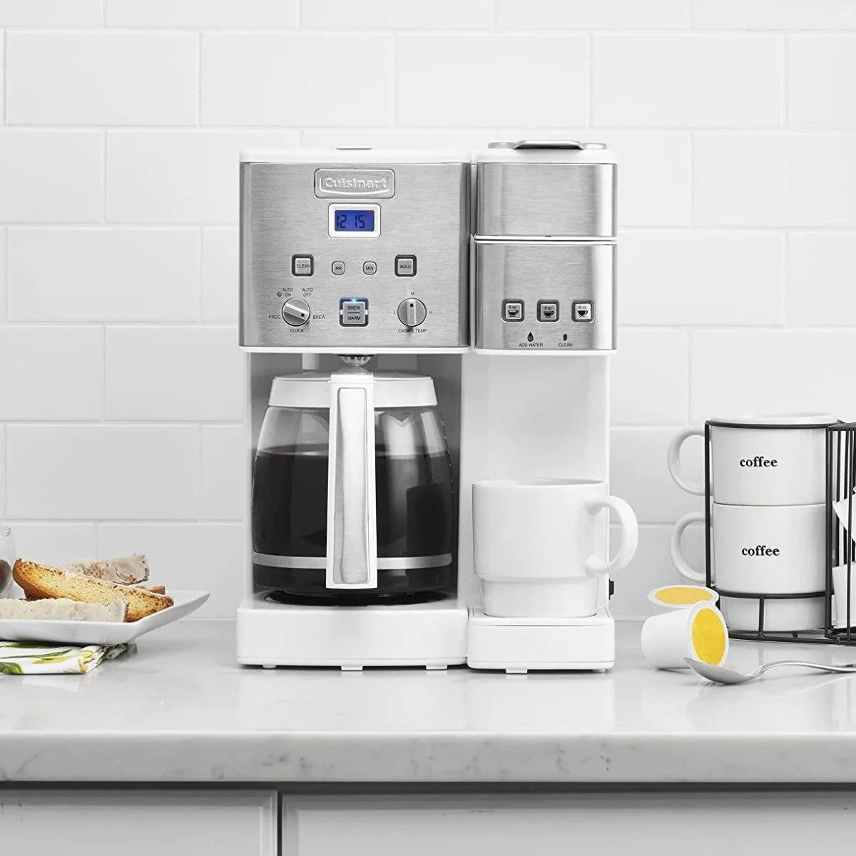 12-Cup Coffee Maker & Single-Serve Brewer White B6320