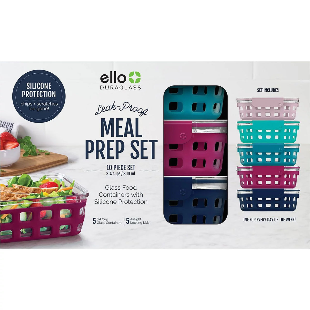 10-Piece Leak-Proof Meal Prep Containers Set V428