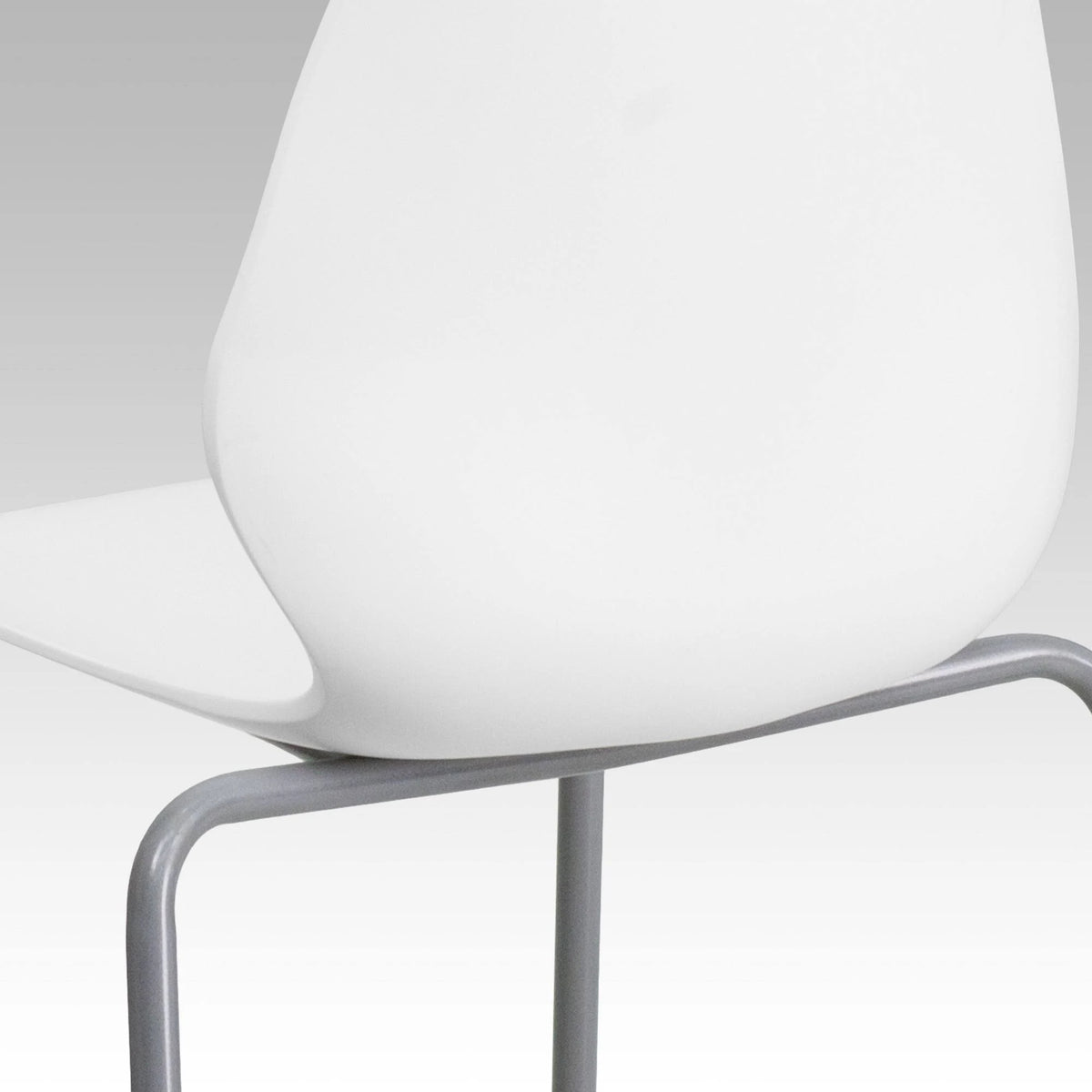 White Stack Chair with Lumbar Support W6070