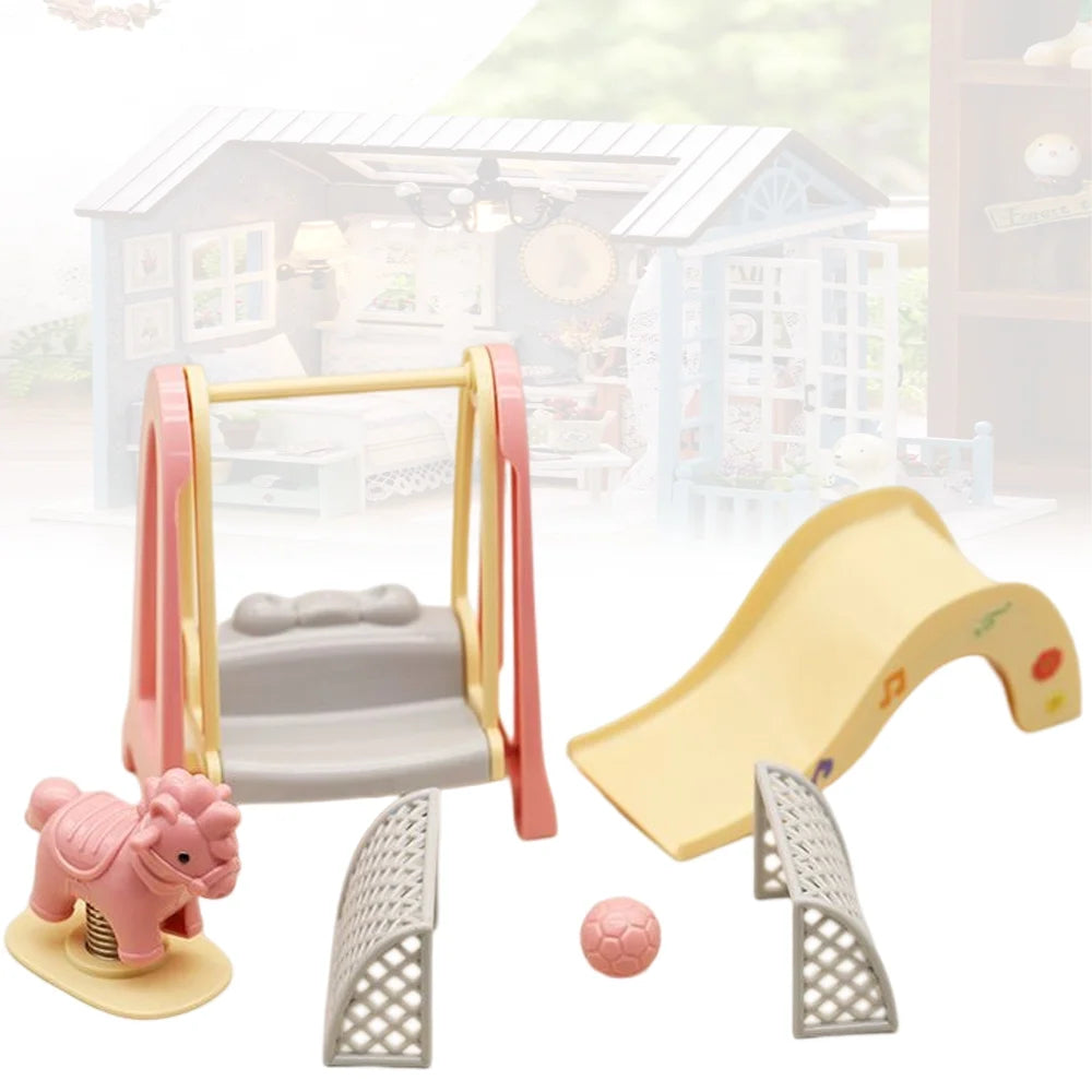 1/12 Scale Mini Slide Amusement Park Dolls House Decoration Accessory Toy Set V1897