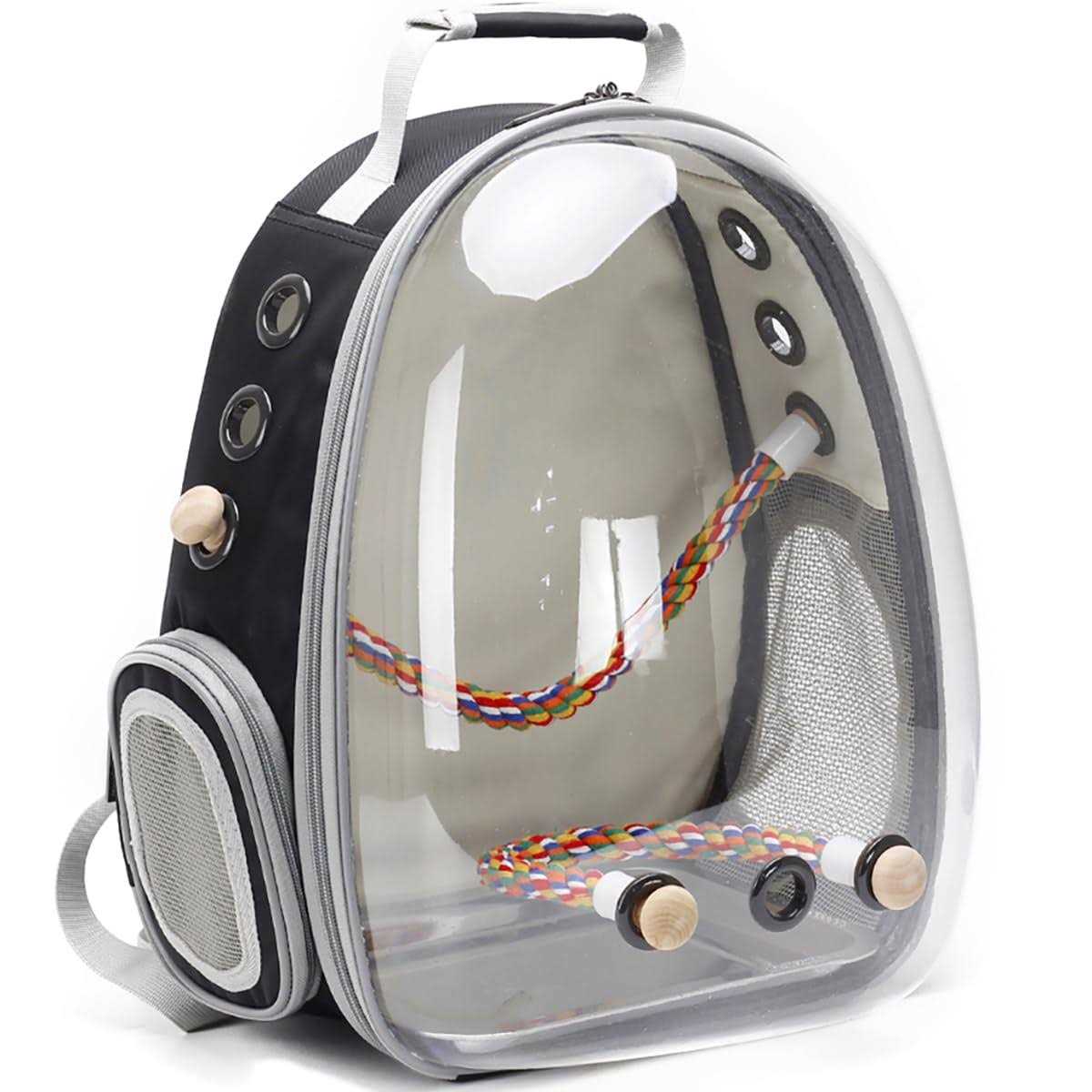Bird Carrier Backpack with Stainless Steel Tray and Standing Perch B367123