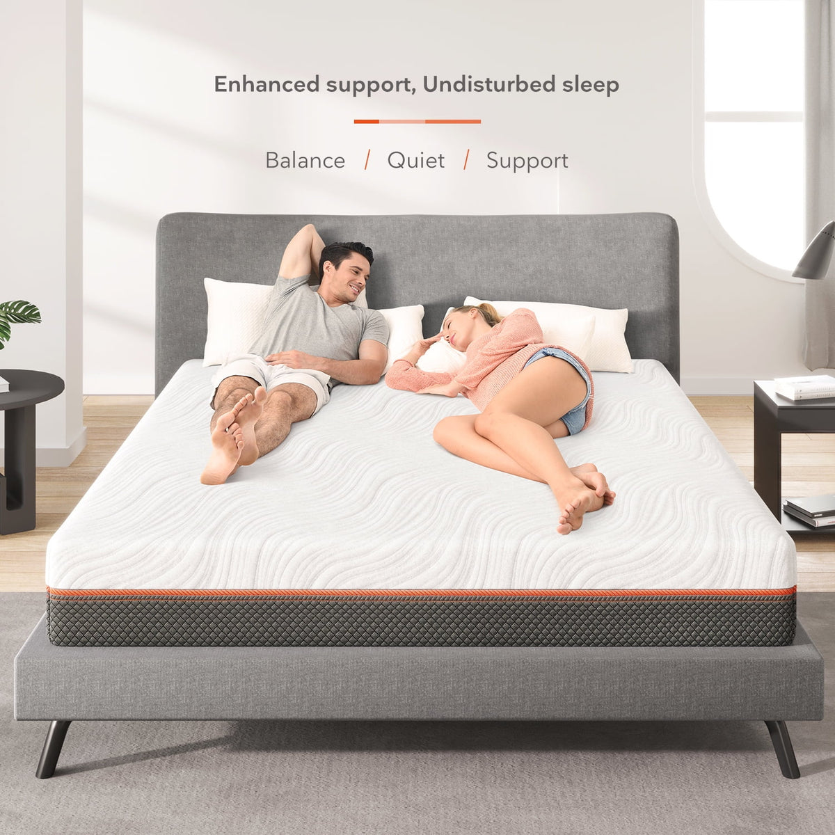 10" Gel Memory Foam Pocket Spring Queen Mattress V534036