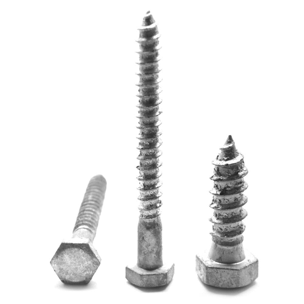 3/8x22-7 x 6x22 Hex Lag Screw Low Carbon Steel Hot Dip Galvanized Pk 150 R3936