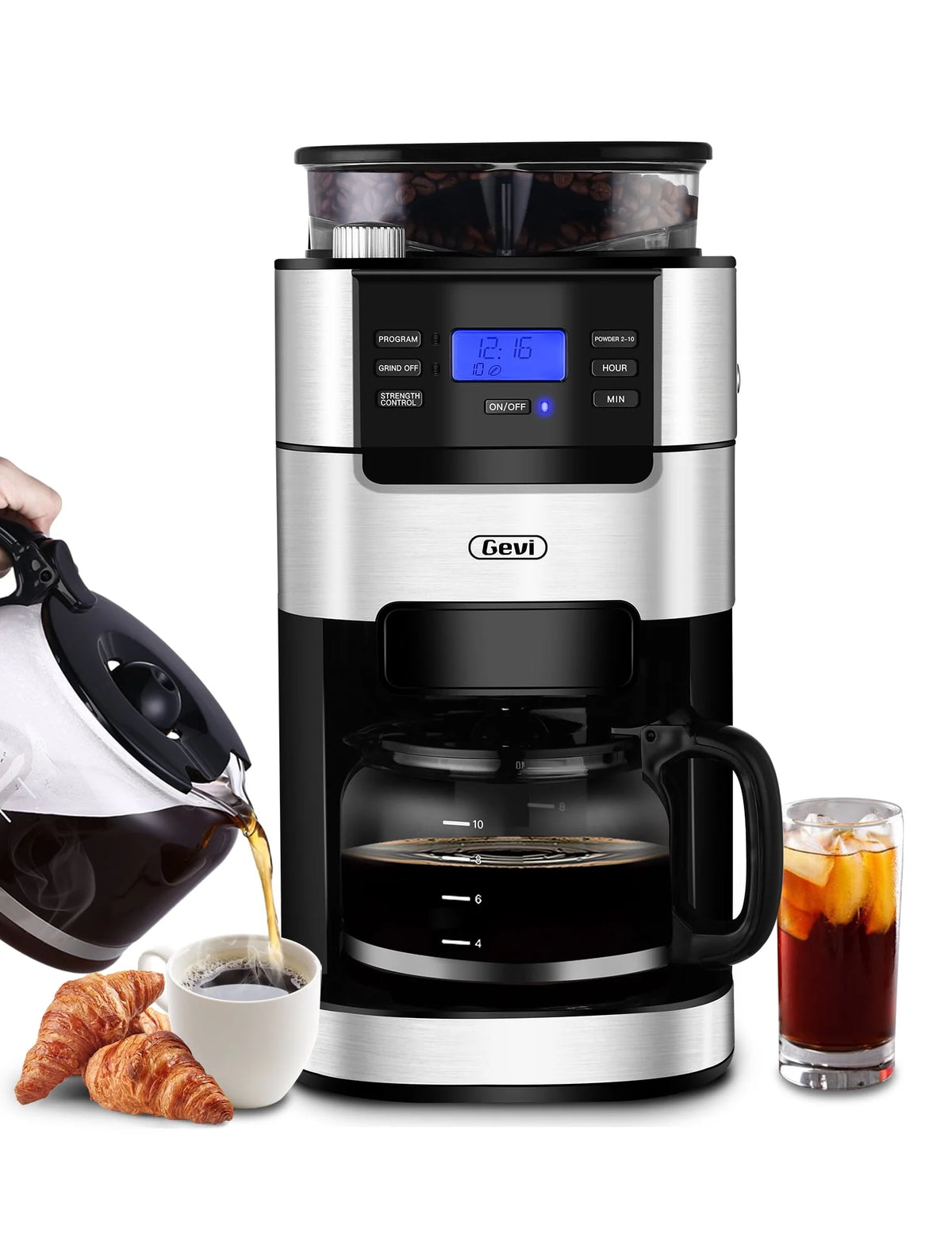 10-Cup Programmable Grind and Brew Coffee Maker U157158
