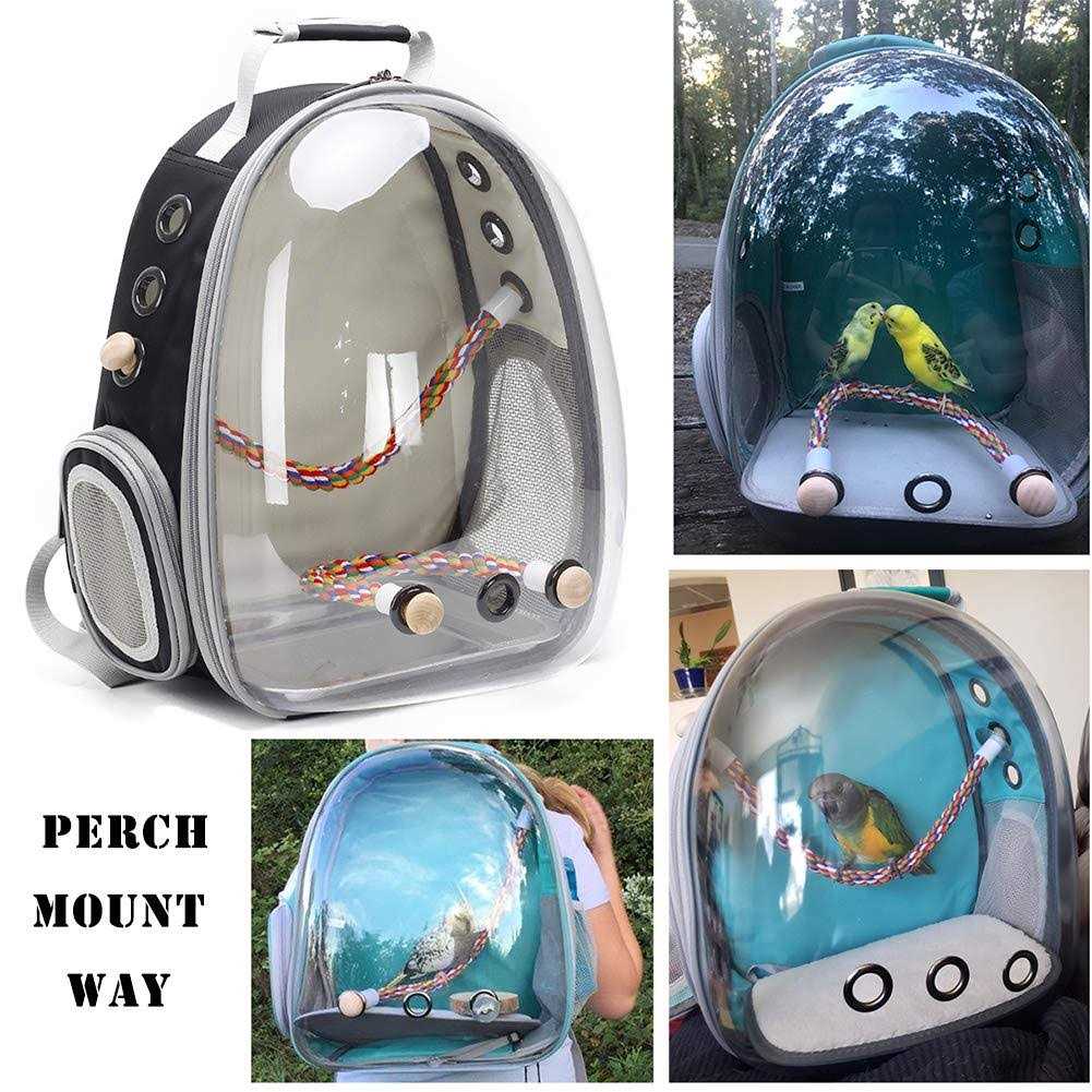 Bird Carrier Backpack with Stainless Steel Tray and Standing Perch B367123