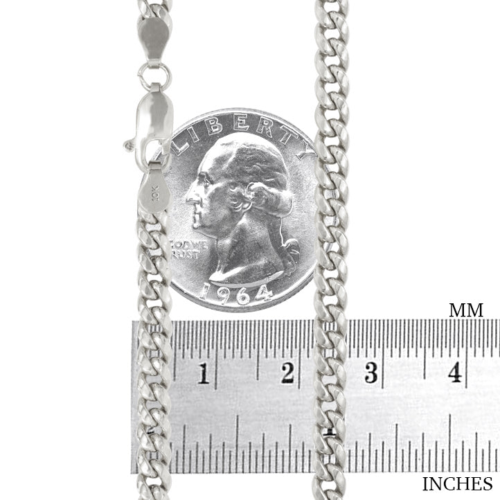 10k White Gold Miami Cuban Link Chain Necklace 16" - 30" P82369