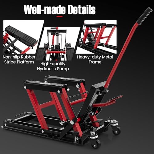 1500 LBS Hydraulic Motorcycle Scissor Jack with Wheels K80555