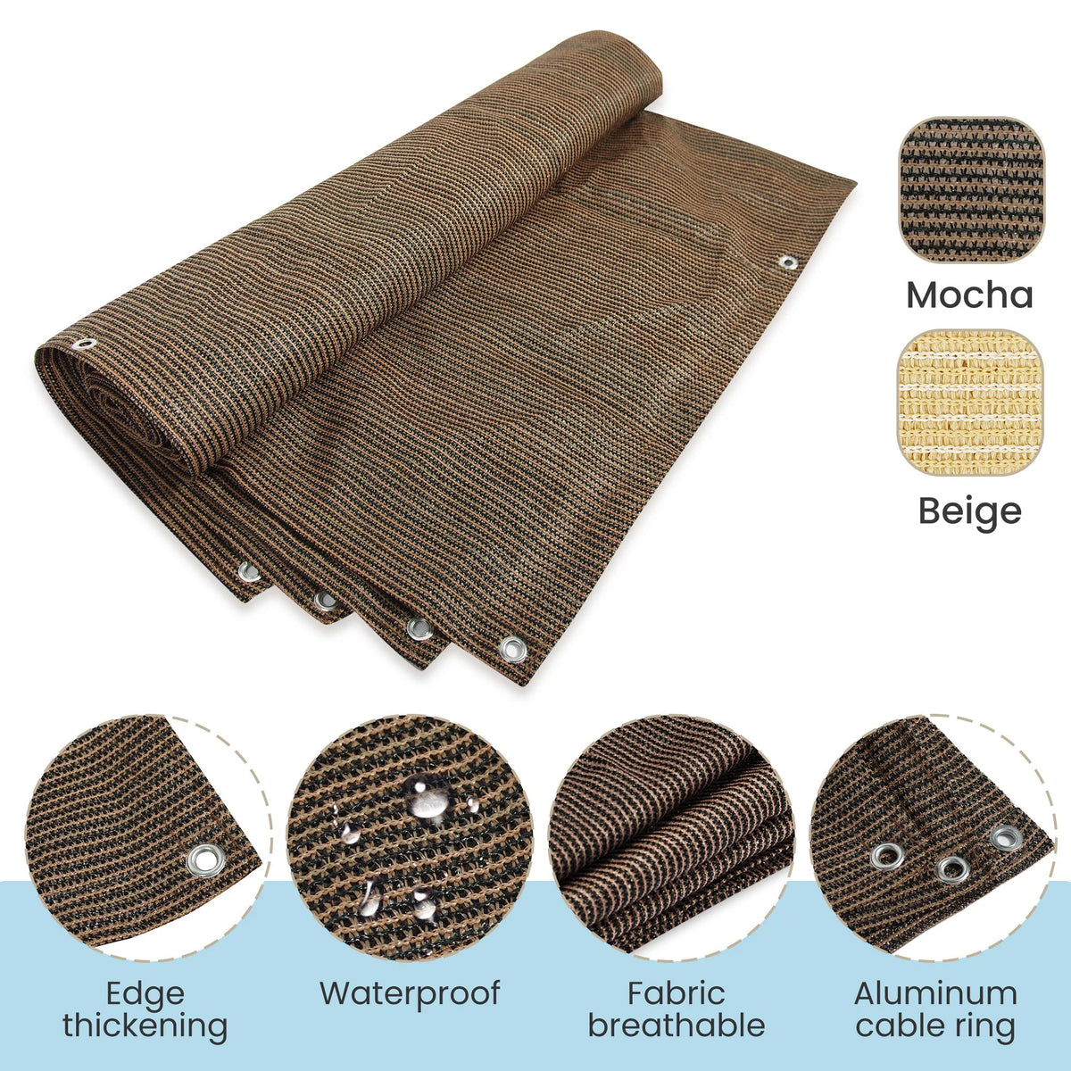 10 x 10 FT Mocha Shade Cloth Tarp X9513