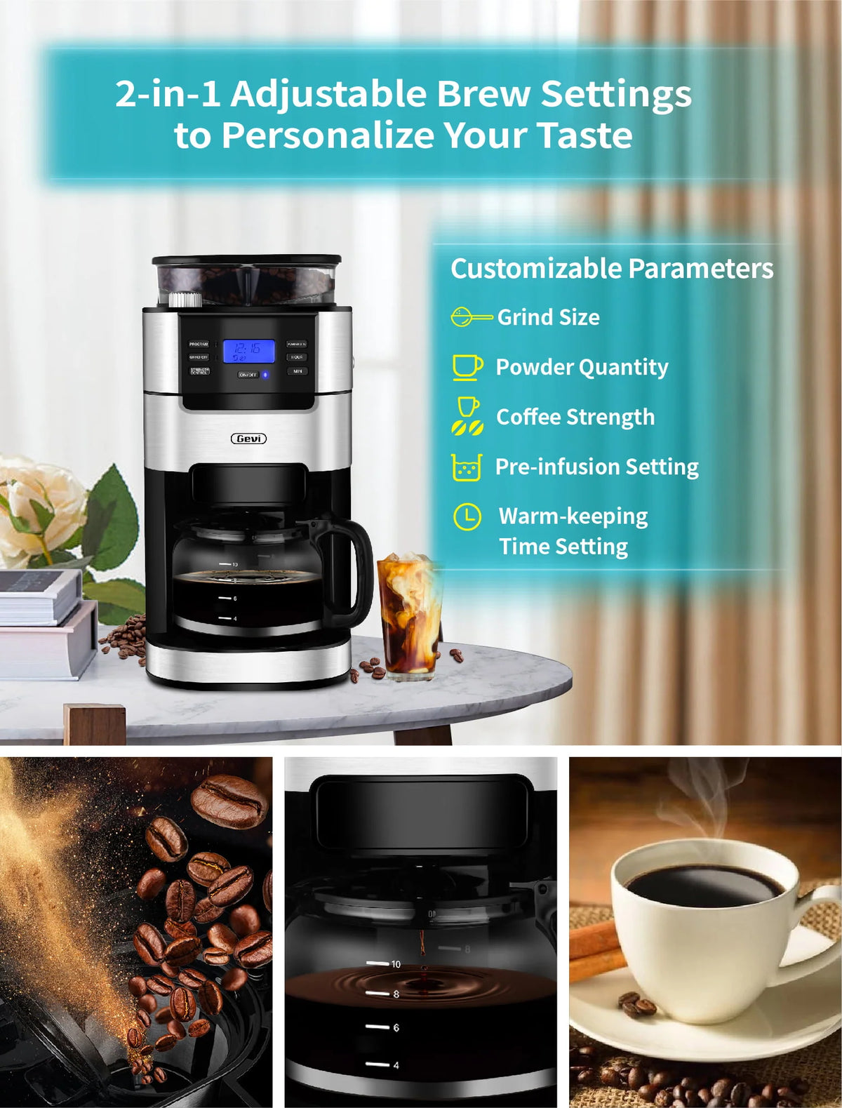 10-Cup Programmable Grind and Brew Coffee Maker U157158