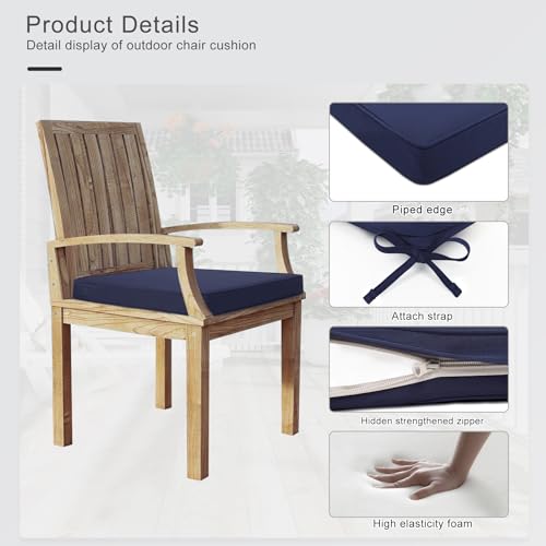 19"W x 19"D x 2"T Set of 4 Waterproof Outdoor Chair Cushions A16971