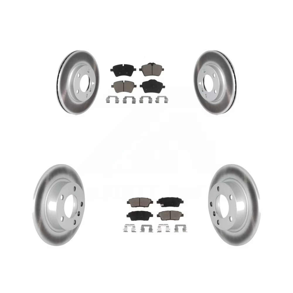 Front Rear Coated Disc Brake Rotors And Ceramic Pads Kit Y739
