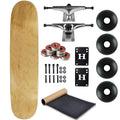8.0" Natural Skateboard Complete with Silver Trucks and Black Wheels Q335255