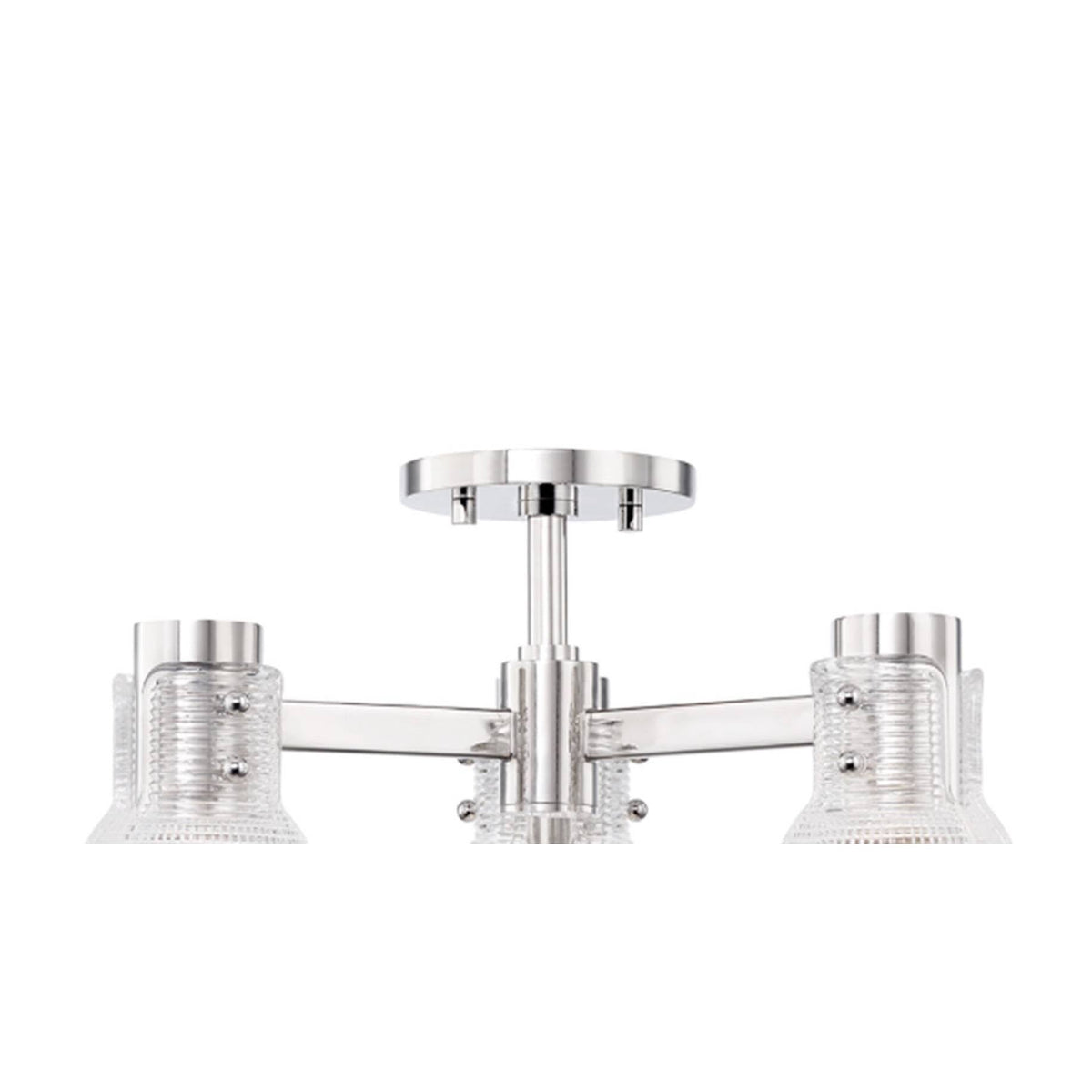 3 Light Semi-Flush Mount Polished Nickel H493