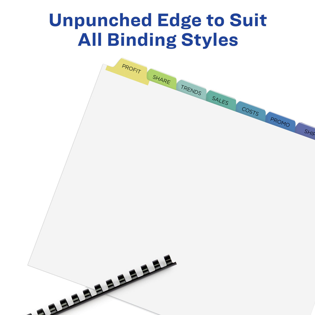 Clear Label Unpunched Dividers, 8-Tab, Ltr, 25 G240447